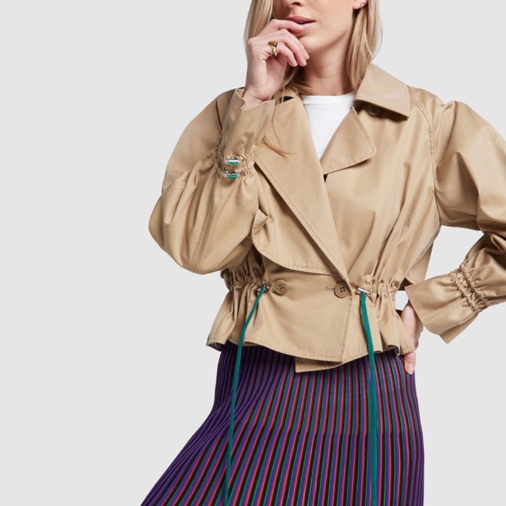 TiBI FINN TWILL CROPPED TRENCH